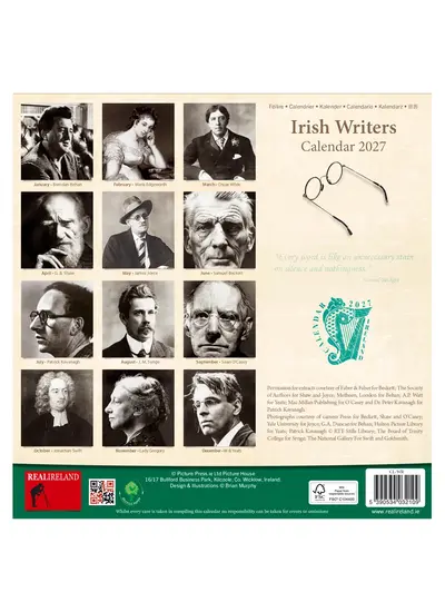 Irish Writers 2027 Calendar